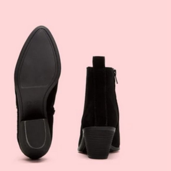 FRYE Black Suede Ankle Heeled Booties - Picture 6 of 6